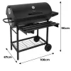 Kerti grillsütő fedéllel, ajándék ponyvával és grillszerszámokkal 108 x 67 x 96 cm