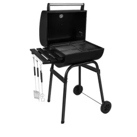   Kerti grillsütő fedéllel, és ajándék grillszerszámokkal 82 x 51 x 117 cm