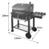 Kerti grillsütő fedéllel, ajándék ponyvával és grillszerszámokkal 114 x 67 x 120 cm
