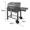 Kerti grillsütő fedéllel, ajándék ponyvával és grillszerszámokkal 116 x 70 x 110 cm
