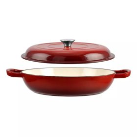 Öntöttvas zománcozott szeletsütő 30x6 cm piros