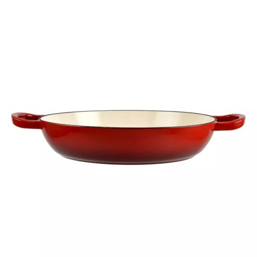 Öntöttvas zománcozott szeletsütő 30x6 cm piros