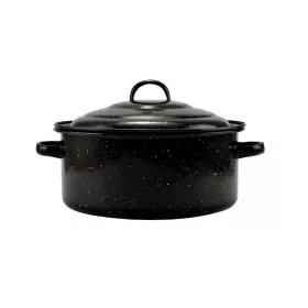 Zománcozott lábas fedővel 27 cm 2,8 liter fekete