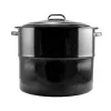 Zománcozott lábas fedővel fekete 45 cm 31,5 liter