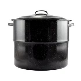 Zománcozott lábas fedővel fekete 45 cm 31,5 liter