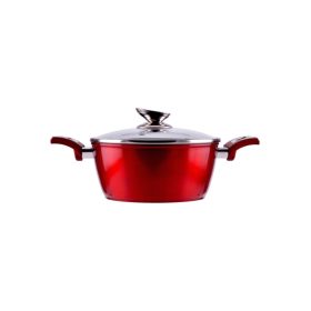   Metal Red Line tapadásmentes alumínium lábas üvegfedővel 24cm 4.5L, indukciós