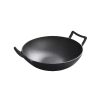 Öntöttvas hagyományos kínai Wok fa fedővel nagy 36,5 cm