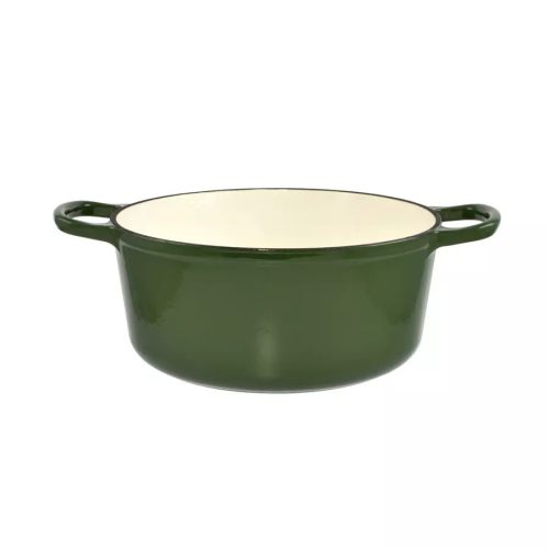Zománcozott Öntöttvas lábas fedővel 25x11 cm 3,5 liter zöld