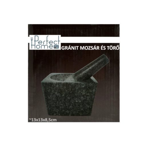 Mozsár szögletes, gránit 13x13x8,5 cm