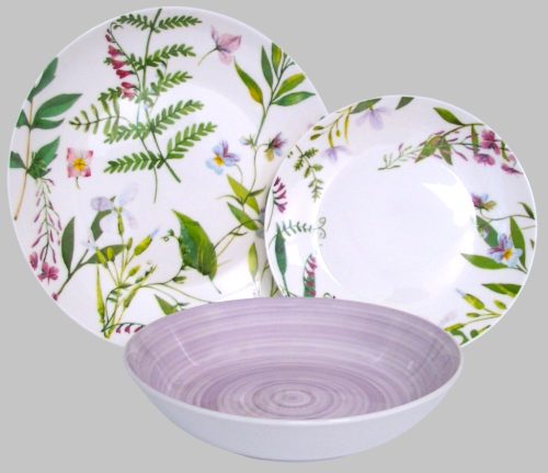  REVE porcelán étkészlet 18 db. virágos