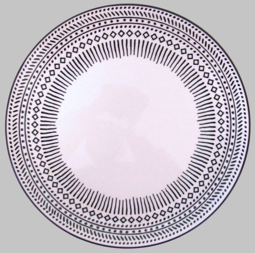 HIMBA porcelán étkészlet 18 db. fekete-fehér