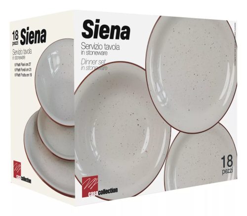 SIENA kerámia étkészlet beige 18 db
