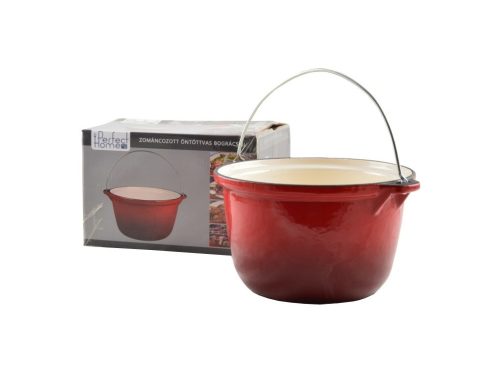 Zománcozott öntöttvas bogrács 3 literes piros