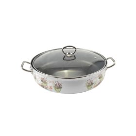   Zománcozott szeletsütő üvegfedővel 28 cm 3,9 L "Levendula"