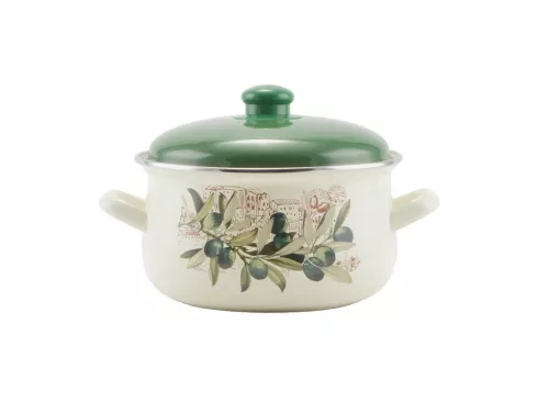 Zománcozott lábas fedővel 22 cm  4,8 L "Oliva"