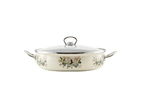 Zománcozott szeletsütő üvegfedővel 28 cm 2,4 L "Oliva"