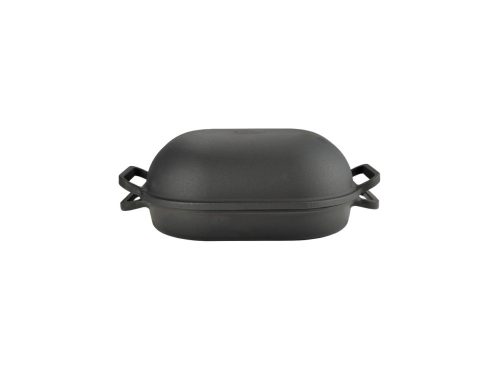 Öntöttvas kacsasütő kúpos zománcozott matt fekete (4+3) liter