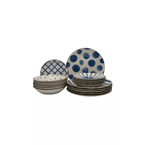 Tognana Moon Blue Mirage porcelán étkészlet 18 részes