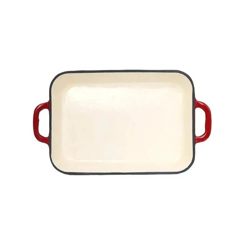 Zománcozott öntöttvas tepsi 33,5x22x7 cm piros