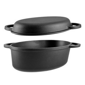 Öntöttvas Kacsasütő ovális 2in1 32*22 cm Íves fülű