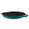 Zománcozott Öntöttvas Grill Szeletsütő 31cm csőrös türkizkék