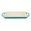 Zománcozott öntöttvas grill tepsi 33 x 21,5 cm türkizkék