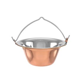 Rozsdamentes tálaló bogrács réz bevonattal 0,8 l.