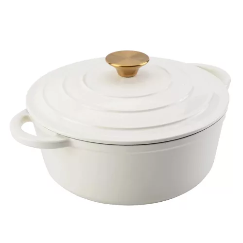 Zománcozott öntöttvas lábas 20 cm, 2L fehér