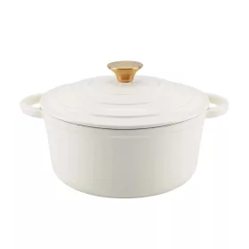Zománcozott öntöttvas lábas 24 cm, 3,6L fehér