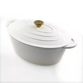   Zománcozott öntöttvas kacsasütő ovális 30cm, 4.2L fehér