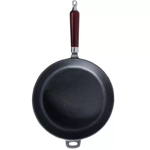 Öntöttvas serpenyő levehető fa nyéllel 28 cm