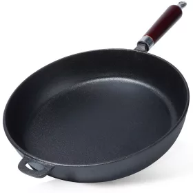 Öntöttvas serpenyő levehető fa nyéllel 30 cm