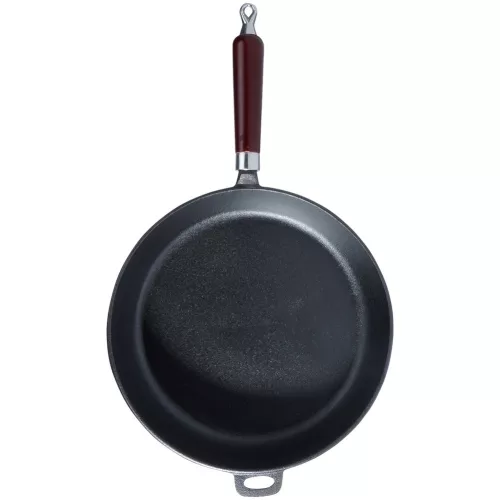 Öntöttvas serpenyő levehető fa nyéllel 30 cm