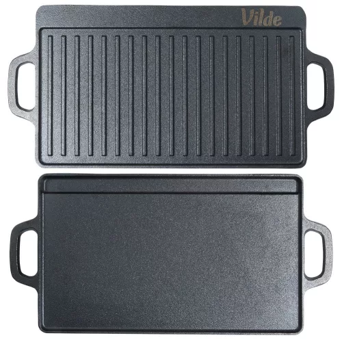 Kétoldalas öntöttvas grill-lap 45,5 x 22,5 cm