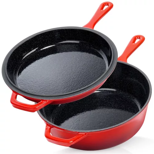 Zománcozott öntöttvas serpenyő fedővel 24 cm