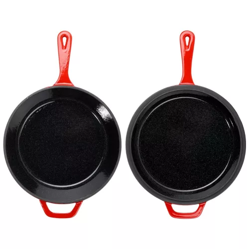 Zománcozott öntöttvas serpenyő fedővel 24 cm