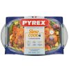 Pyrex Slow Cook szögletes üveg sütőtál fedővel 36 x 22 cm 6,7 liter (4,4 liter + 2,3 liter)