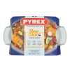 Pyrex Slow Cook ovális üveg kacsasütő tepsi fedővel 38 x 23 cm 5,8 liter (4,4 liter + 1,4 liter)