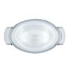 Pyrex Slow Cook ovális üveg kacsasütő tepsi fedővel 38 x 23 cm 5,8 liter (4,4 liter + 1,4 liter)