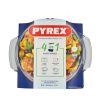 Pyrex kerek üveg sütőtál fedővel 32 x 26 cm 5,1 liter (3,7 liter + 1,4 liter)