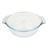 Pyrex kerek üveg sütőtál fedővel 32 x 26 cm 5,1 liter (3,7 liter + 1,4 liter)