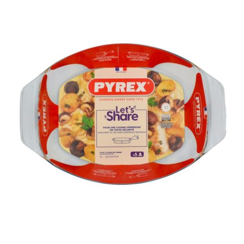 Pyrex Let's Share ovális üveg kacsasütő tepsi 35 x 24 x 7 cm 3 liter