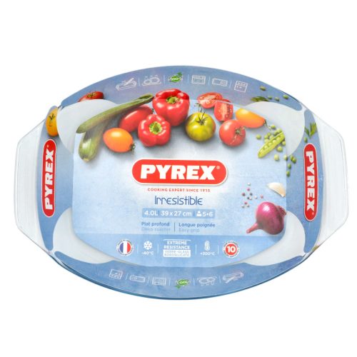 Pyrex Irresistible ovális üveg kacsasütő tepsi 39 x 27 cm 4 liter