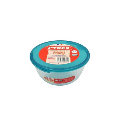 Pyrex Prep & Store kerek üveg keverőtál műanyag fedővel 17 cm 1,1 liter