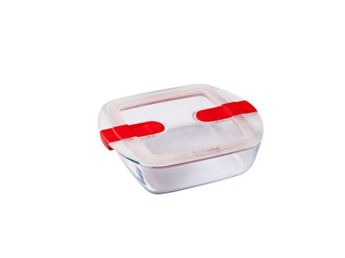 Pyrex COOK&HEAT Szögletes sütőtál műanyagfedővel 1,2 liter 23x15x7 cm