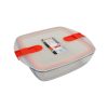 Pyrex Cook & Heat szögletes üveg sütőtál műanyag fedővel 25 x 22 x 7 cm 2,2 liter