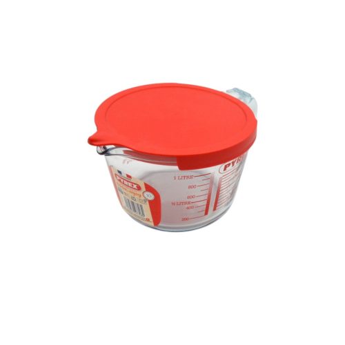 Pyrex üveg mérőkancsó műanyag fedővel 1 liter