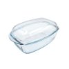 Pyrex Slow Cook szögletes üveg sütőtál fedővel 33 x 20 cm 4,5 liter (2,9 liter + 1,6 liter)
