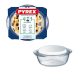 Pyrex kerek sütőtál+fedő 1,3L (1L+0,3L) 21x18 cm