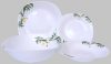 OPAL étkészlet szögletes 19 db. Fehér Orchidea porcelán